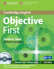 OBJECTIVE FIRST 3/E SB WO/K +CD-ROM*