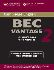 CAMBR BEC 2 VANTAGE 2 SB W/K*